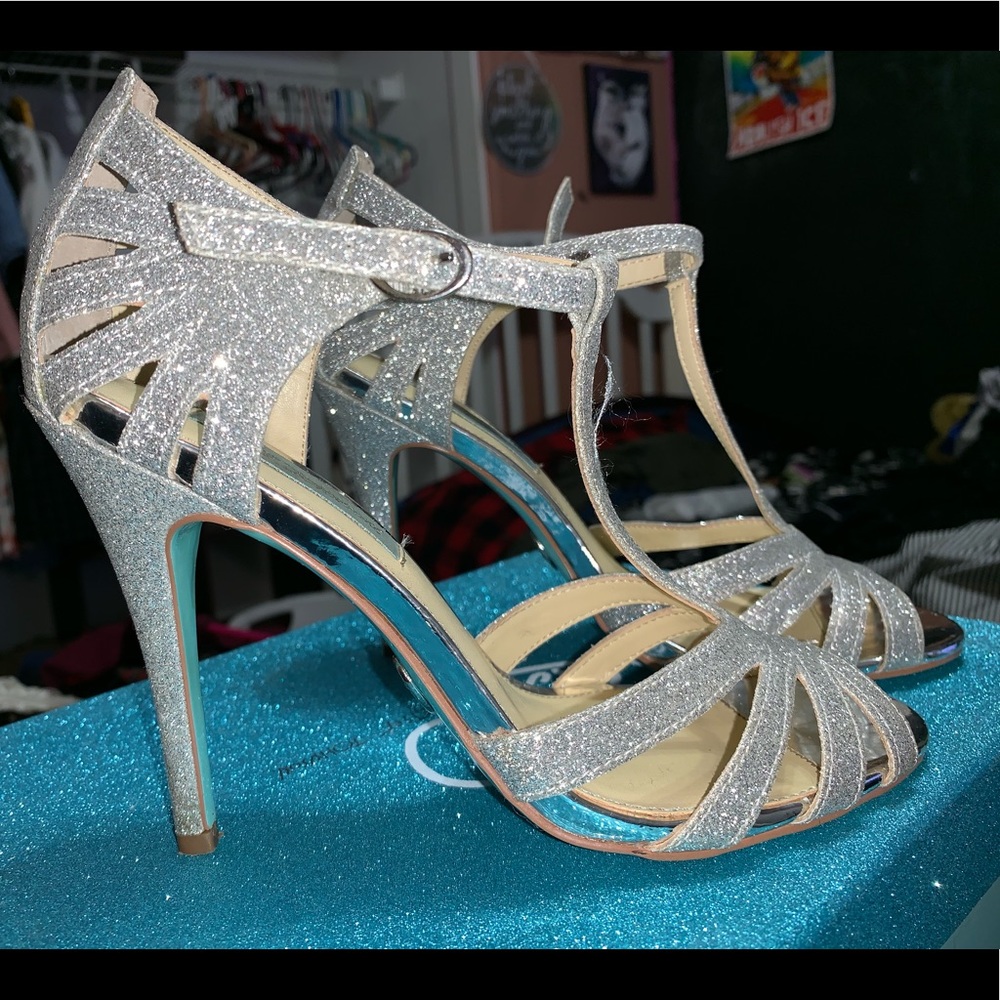 Silver sparkly betsey johnson heels